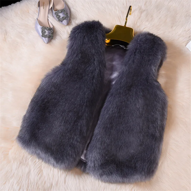 2022 Winter Women Fur Vest Coat Autumn New Fashion Warmth Jackets Elegant Ladies Fall Vest Fluffy Gilet Jacket Solid Streetwear