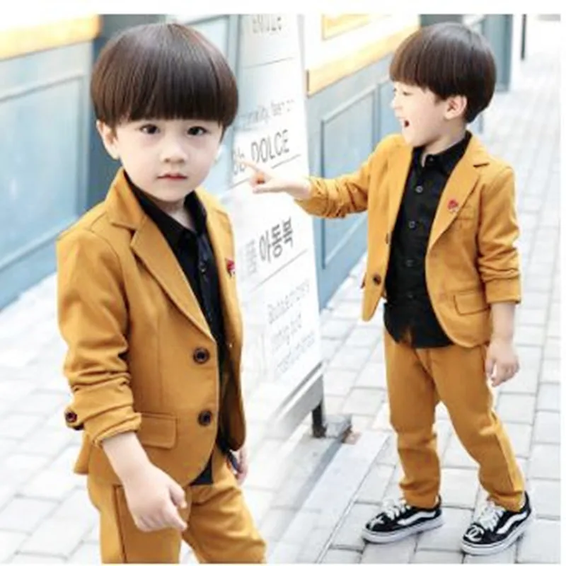 

Winter : Boys Clothes Pcs Wear For Baby 2019 Jacket+pants Clothes Formal Wedding Fashion Suit 2 Boys Classical Kids