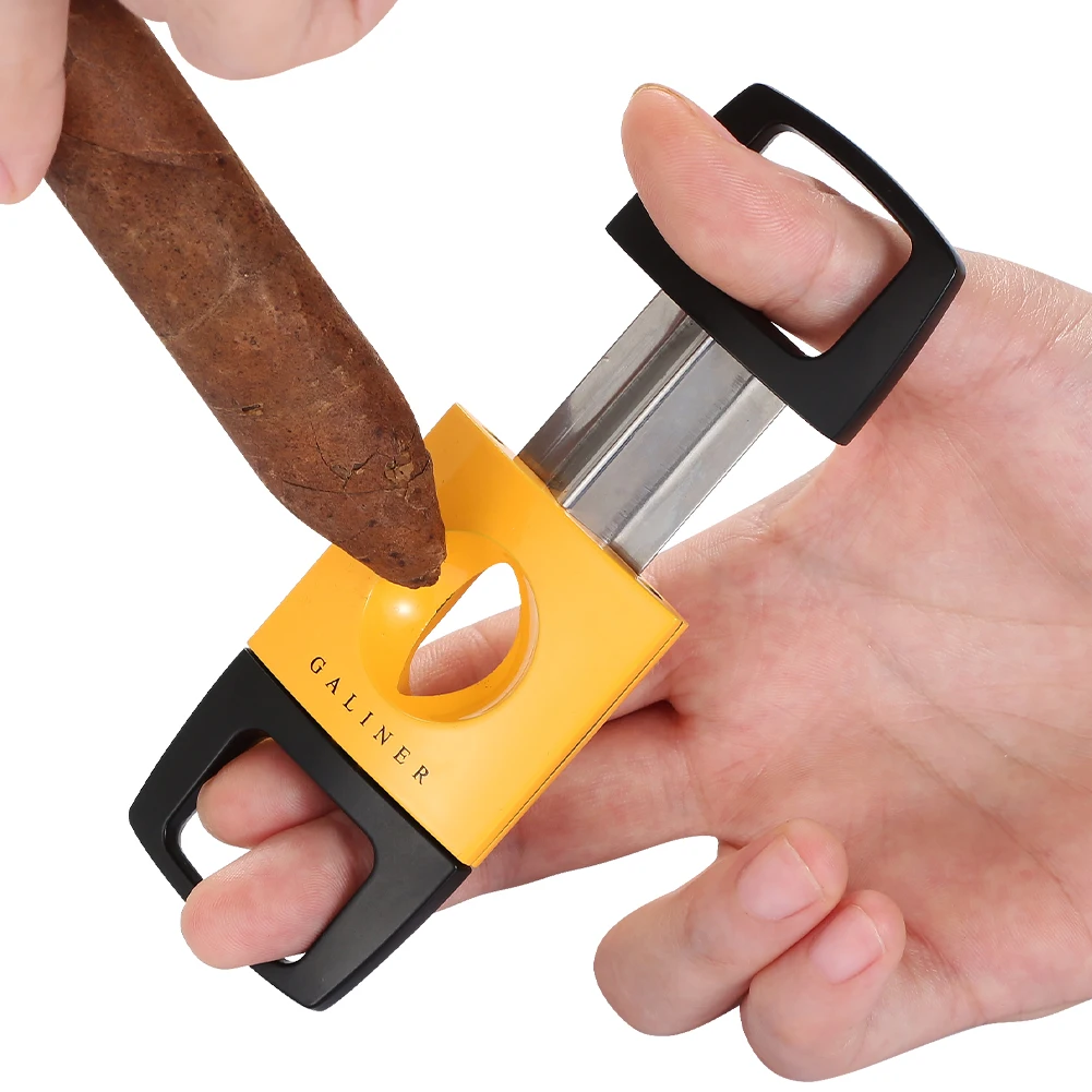 

Металлические ножницы для сигар Galiner, портативные V-образные аксессуары для курения, острый нож, резак для сигар, гильотинная подарочная коробка