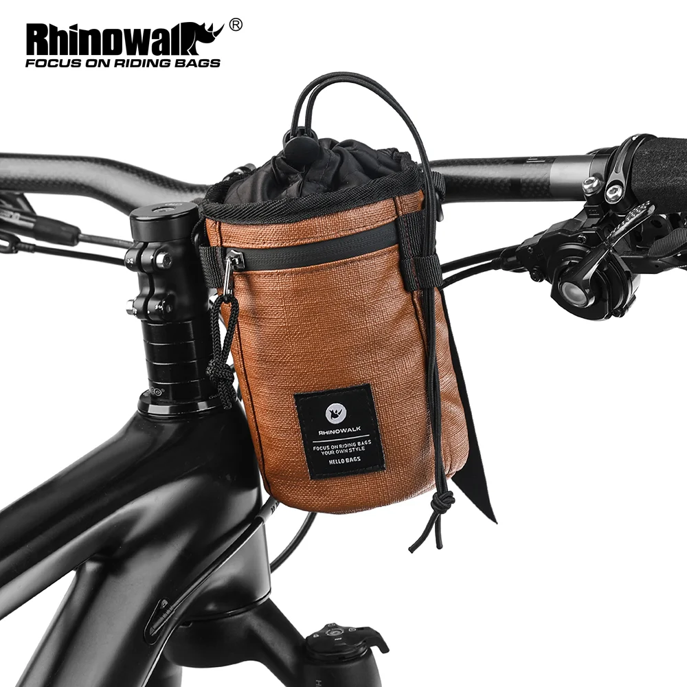 

Rhinowalk Bike Bag Handlebar Stem Bag Cycling Water Bottle Carrier Pouch Riding Insulated Kettle Bag Touring Commuting MTB Pack
