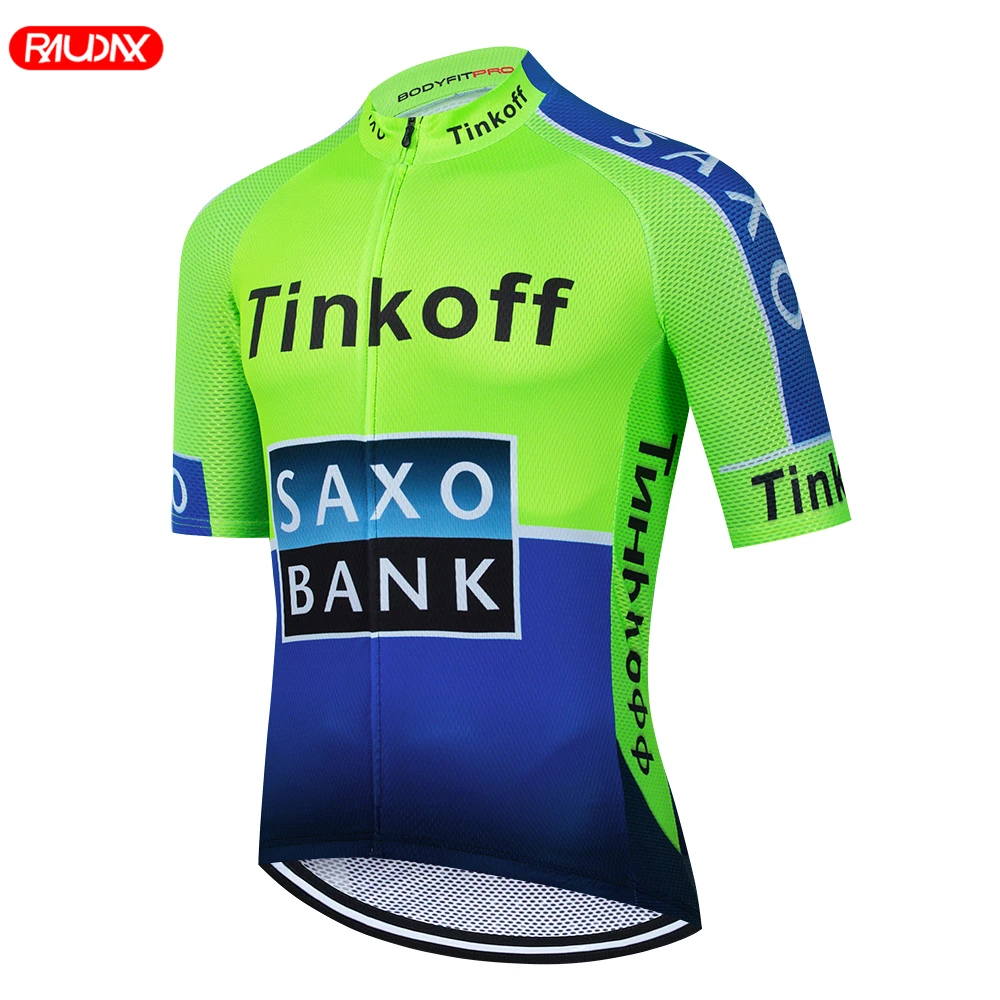 

Флуоресцентные зеленые футболки Tinkoff Saxo Bank 2023, мужские футболки с коротким рукавом для езды на велосипеде, летняя спортивная одежда, Джерси для езды на велосипеде