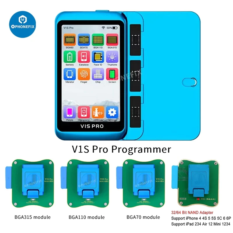 Программатор JC V1S PRO с разъемом BGA315 BGA110 BGA70 BGA60 для iPhone 6-14 Pro Max EEPROM