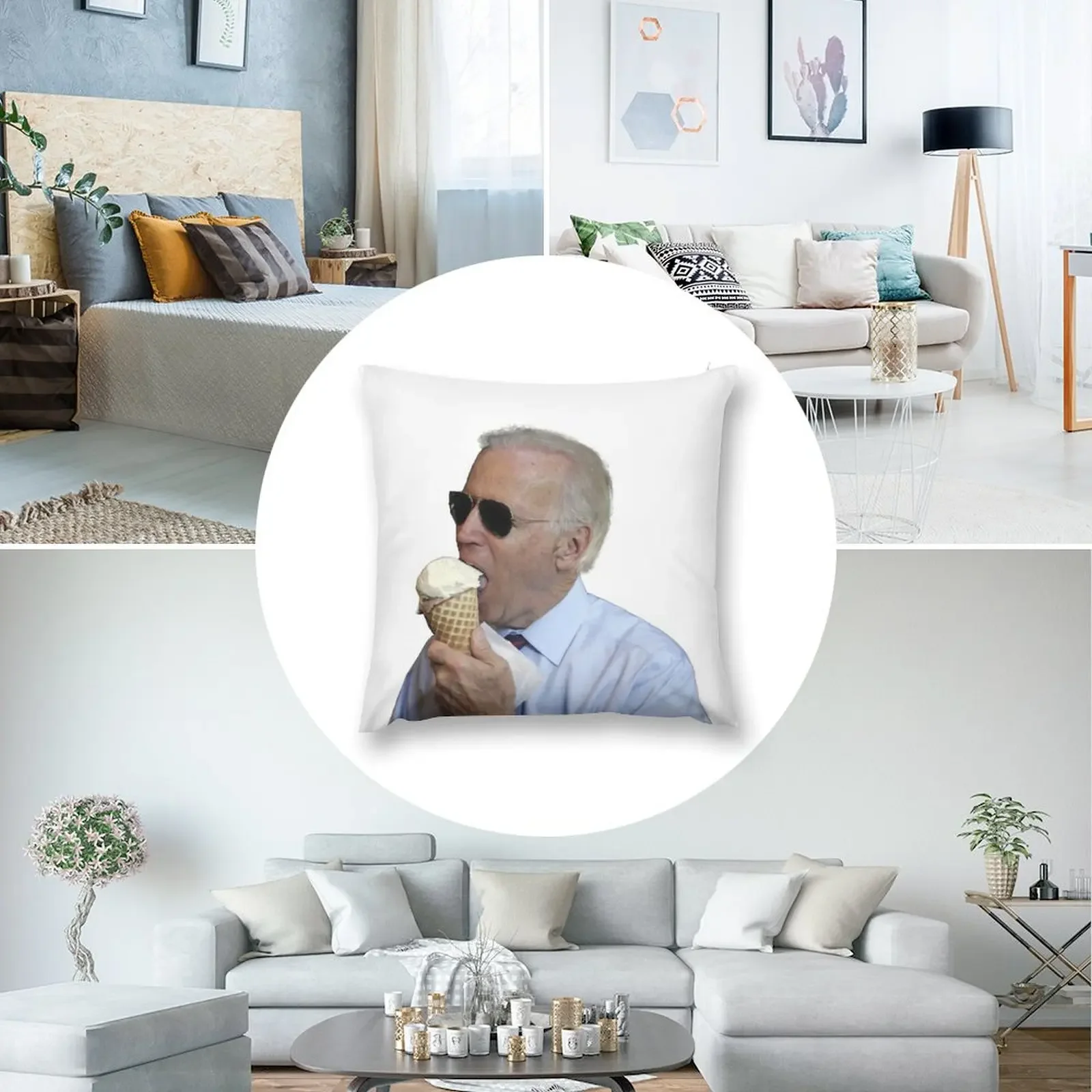Декоративная наволочка Joe Biden Eating Ice Cream