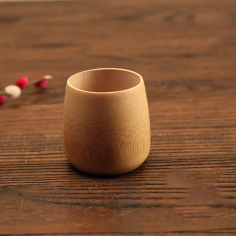 

Durable Bamboo Cup Lightweight Safe Log Color Coffee Milk Mug High quality Non-toxic Handmade Natural Wood Hot