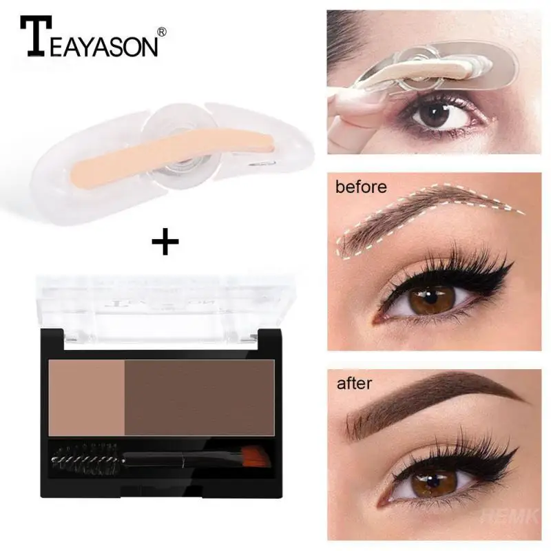 

Two-color Eyebrow Powder With Eyebrow Brush Natural Long-lasting Eyebrow Makeup Palette Eyebrow Enhancer Shadow Makeup TSLM2
