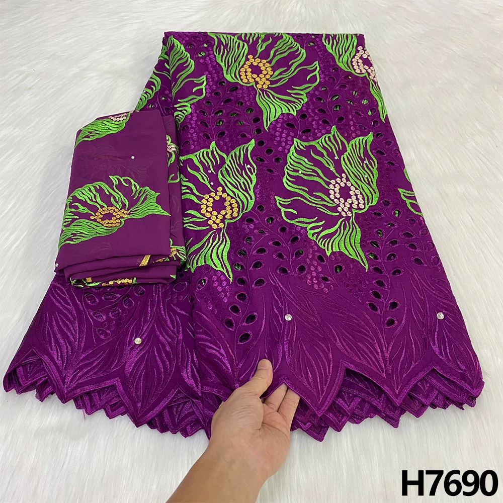 

5+2Y African Cotton Lace Fabric 2022 Swiss Voile Lace In Switzerland High Quality Cotton Fabric For Wedding Dress HX7689