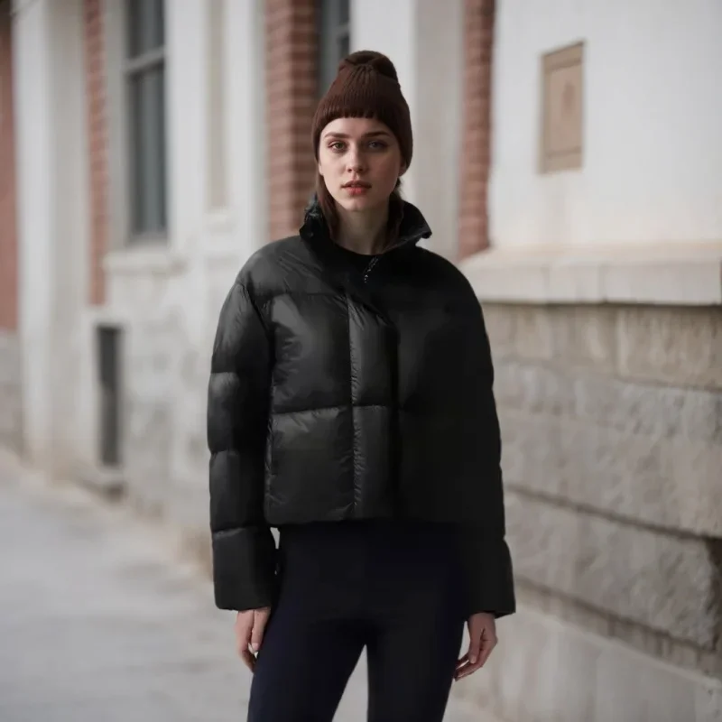 Cana*a Go*se однотонная ветрозащитная укороченная куртка-пуховик зимняя толстая