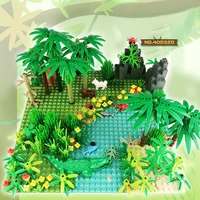 forest scene small particle building blocks tree grass tropical rainforest assembled toy accessories