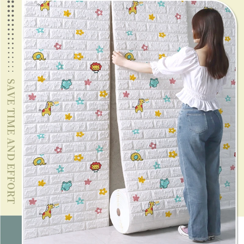 

70cmX10M DIY 3D wall imitation brick bedroom decoration self-adhesive wallpaper living room kitchen children room wallpaper