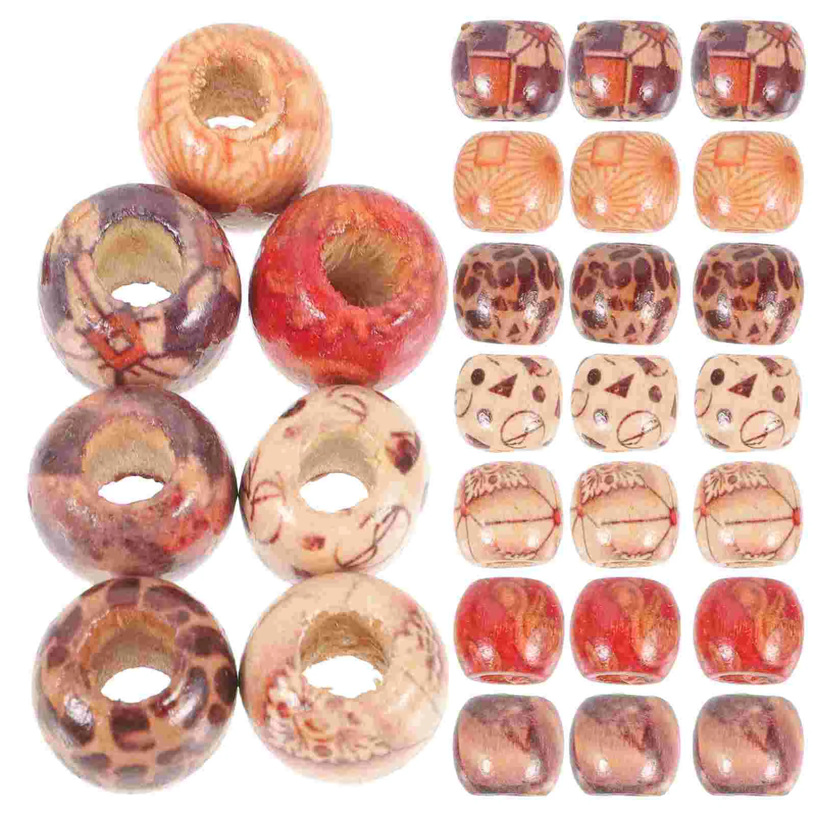 

100pcs Hair Beads Wood Beads Hair Braids Dreadlock Accessories Hair Jewelry for Braids