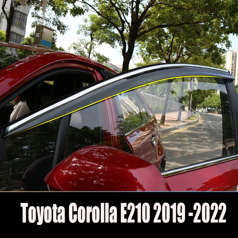 Window Visor Rain Sun Smoke Guard Deflector Shade Awning Shelter Trim Cover For Toyota Corolla E210 2019 2020 2021 2022 Sedan