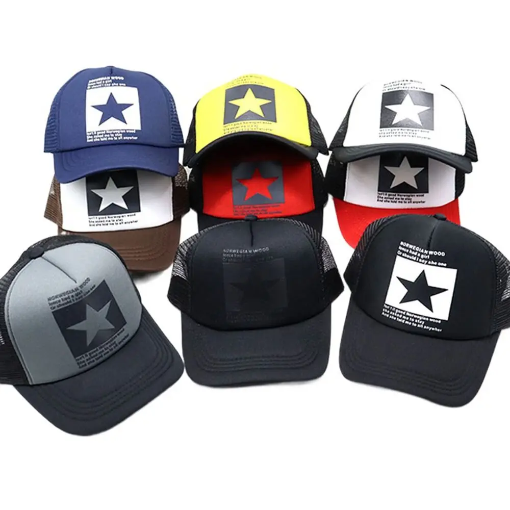 

Casual Fashion Outdoor For Women Korean Summer Five-pointed Star Snapback Cap Visors Cap Mesh Hat Baseball Cap