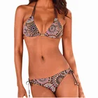 Женский бандо бандажный комплект бикини пуш-ап бразильский купальник пляжная одежда купальник богемный купальник укороченные топы купальник mujer