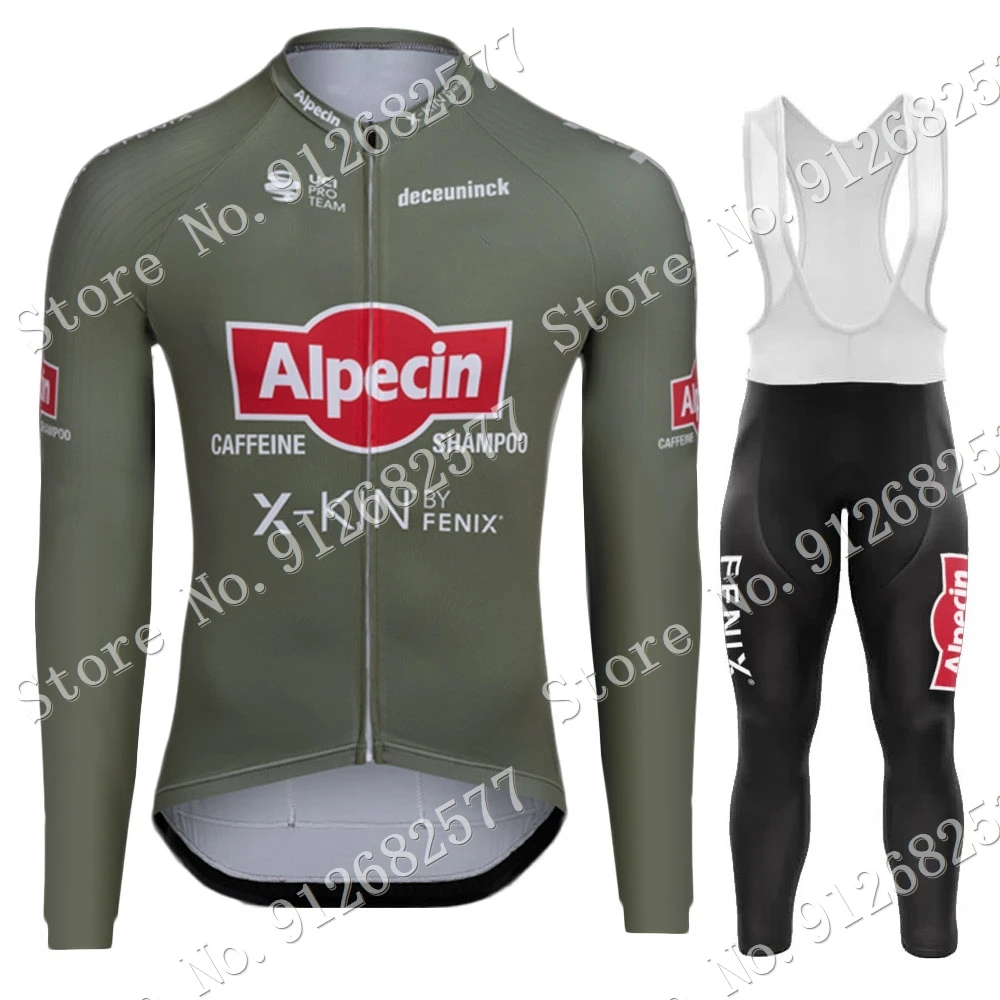 

Велосипедная майка Alpecin Fenix 2022, комплект командной одежды для велоспорта, Зеленая Мужская велосипедная термокуртка с длинным рукавом, костю...