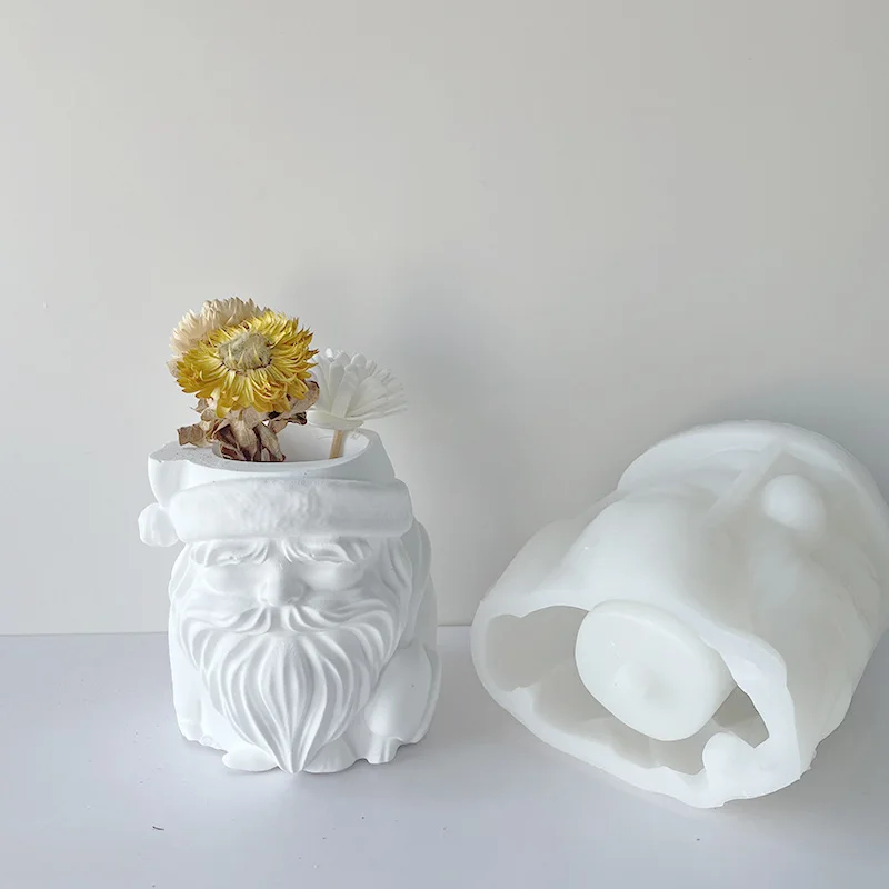 

Santa Claus Gypsum Silicone Mold Diy Succulents Concrete Flower Pot Vase Plaster Cement Clay Mold Candle Holder Mold