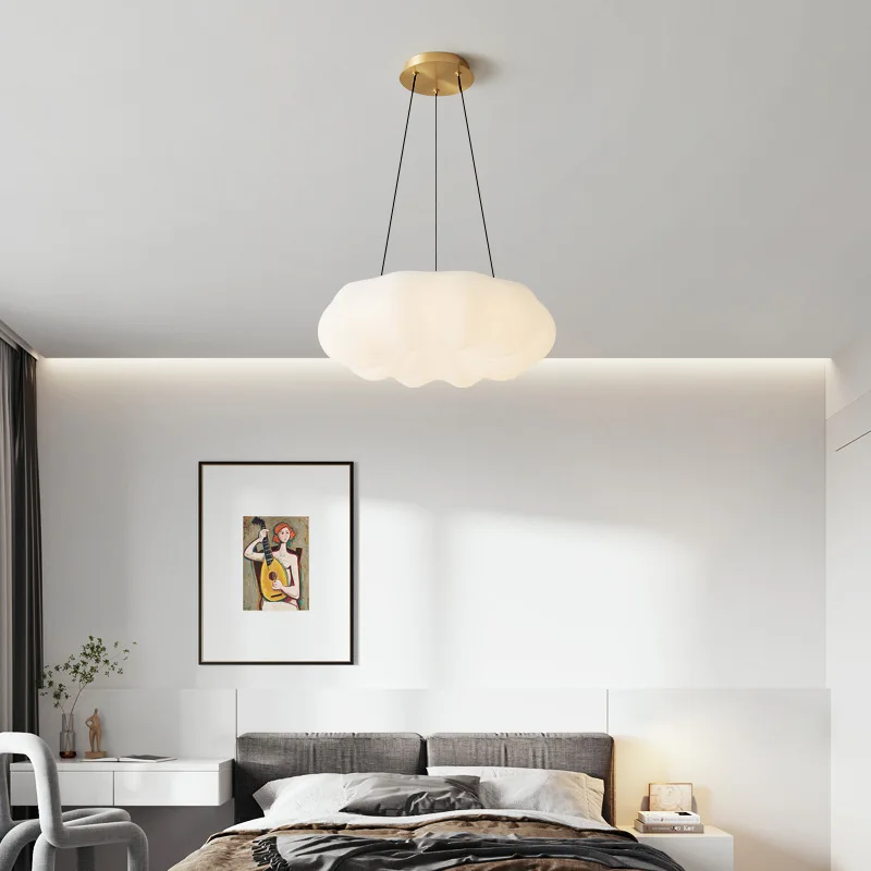 

Pumpkin Chandelier Nordic Ins Cream Wind Cloud Bedroom Ceiling Light Modern Minimalist Creative Restaurant Light Room