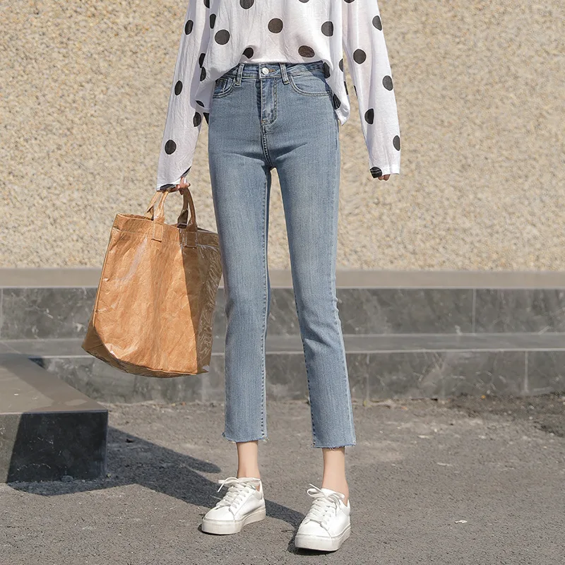 

Jeans Women 2022 Summer High Waist New Style All-match High Loose Straight-leg Ankle Length Straight Pants Blue Jeans for Women