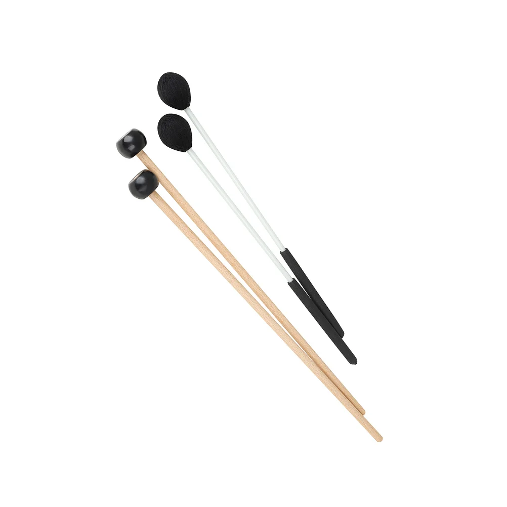 

2 Pairs Xylophone Mallets Marimba Sticks Glockenspiel Percussion Instrument Accessories ( 1 Pair Yarn 1 Pair Rubber )