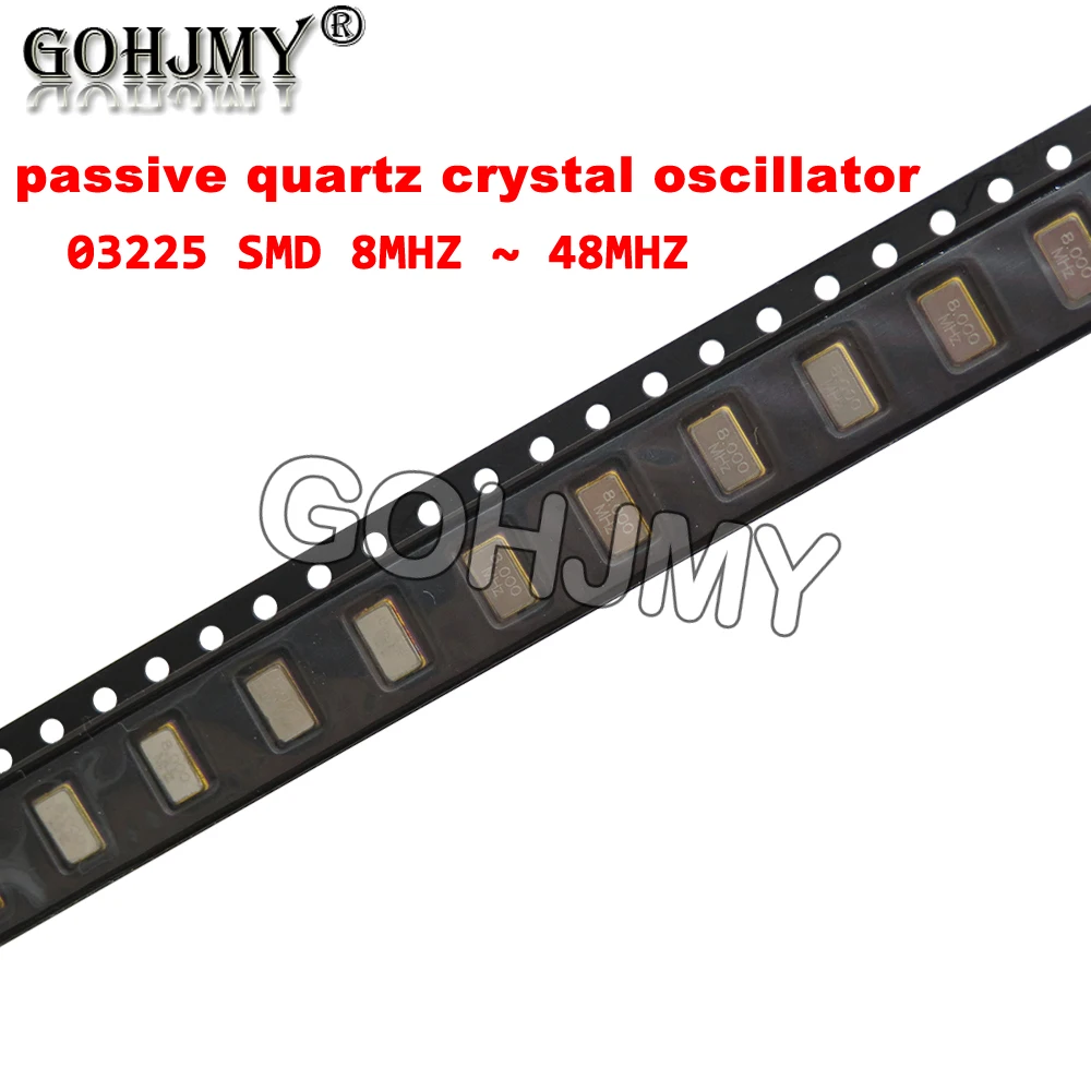 10 шт. SMD 3225 SMD, пассивная Железная Ткань, 8 МГц, 10 МГц, 12 МГц, 16 МГц, 20 МГц, 24 МГц, 26 МГц, 30 МГц, 32 МГц, 40 МГц, 48 МГц, 8,000 МГц