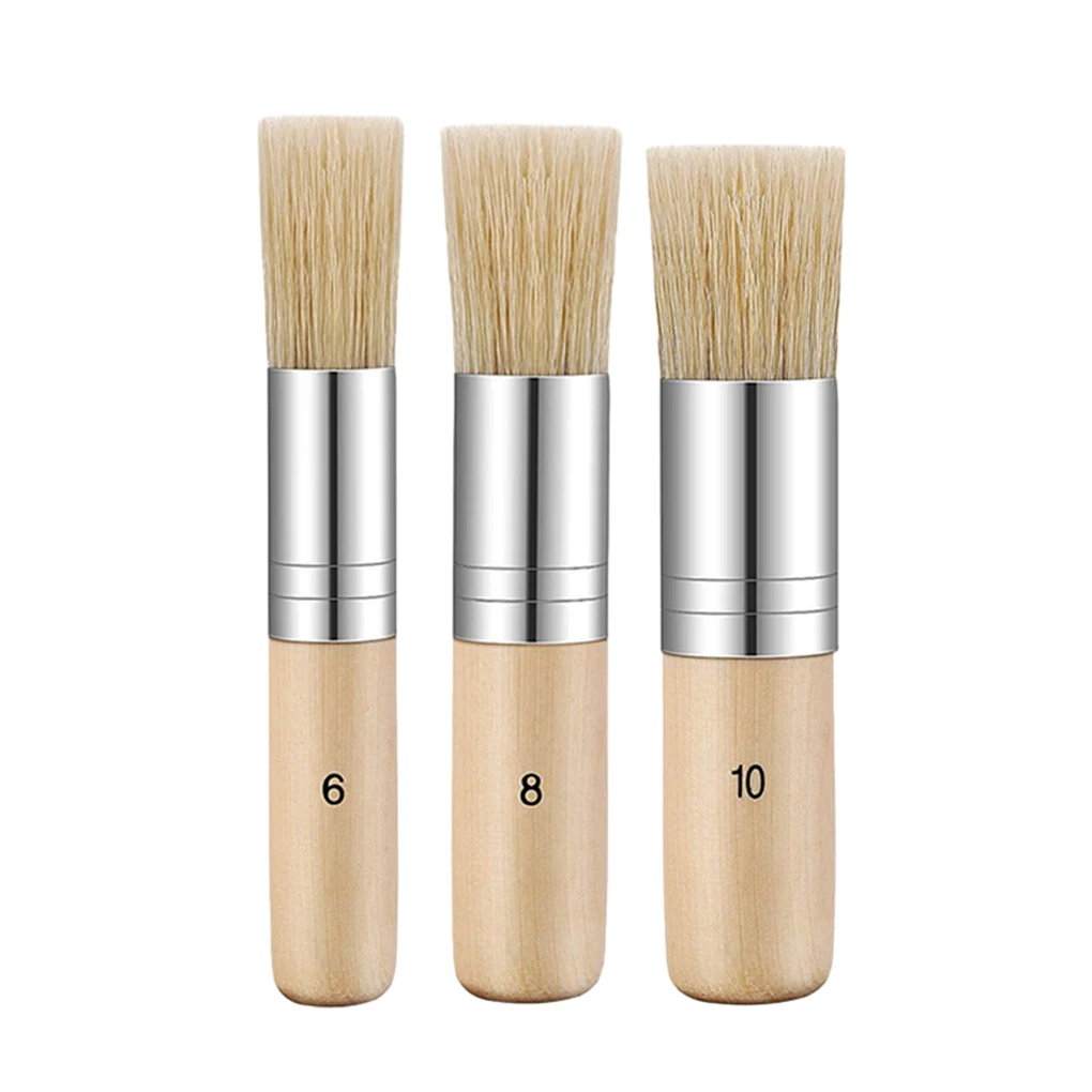 

3pcs Versatile Wooden Stencil Brushes For Easy And Precise Application Bristles Stencil Brushes