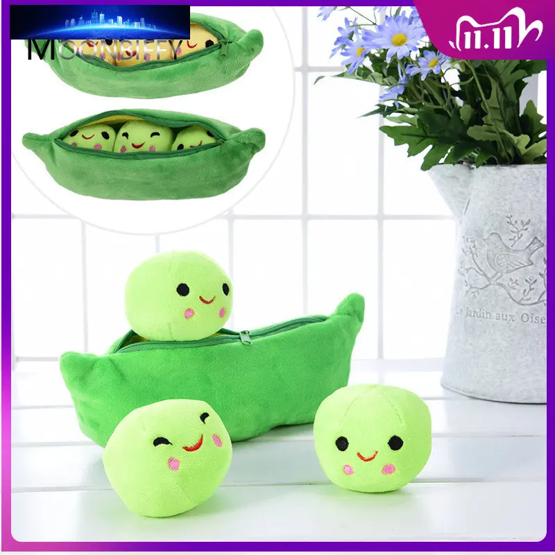 

Kids Baby PlushToy Cute Simulation Pea Stuffed Plant Doll Girlfriend Kawaii Pillow Pea-shaped Pillow Toys for Children