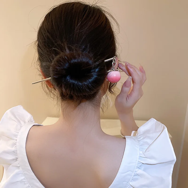 

Trendy Design Sense Fruit Honey Peach Hairpin Ins Style Fashion Versatile Simple New Net Red