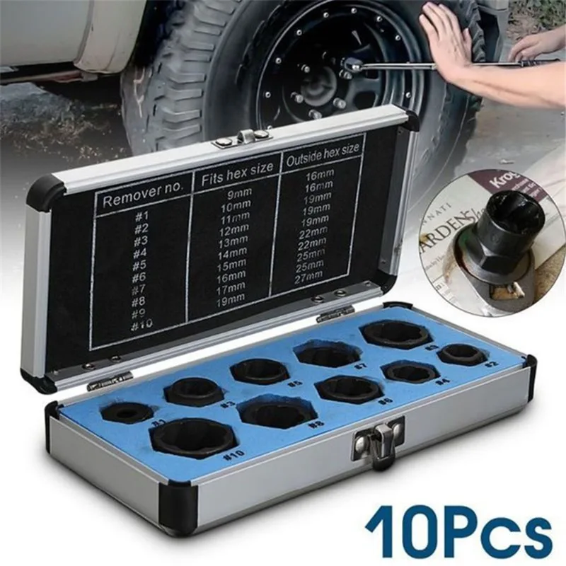 

10piece Socket Set Nut Screw Remover Mechanical Tools Car Wrench Socket Extender Tool Long Small Wrench Set for Car Repairs