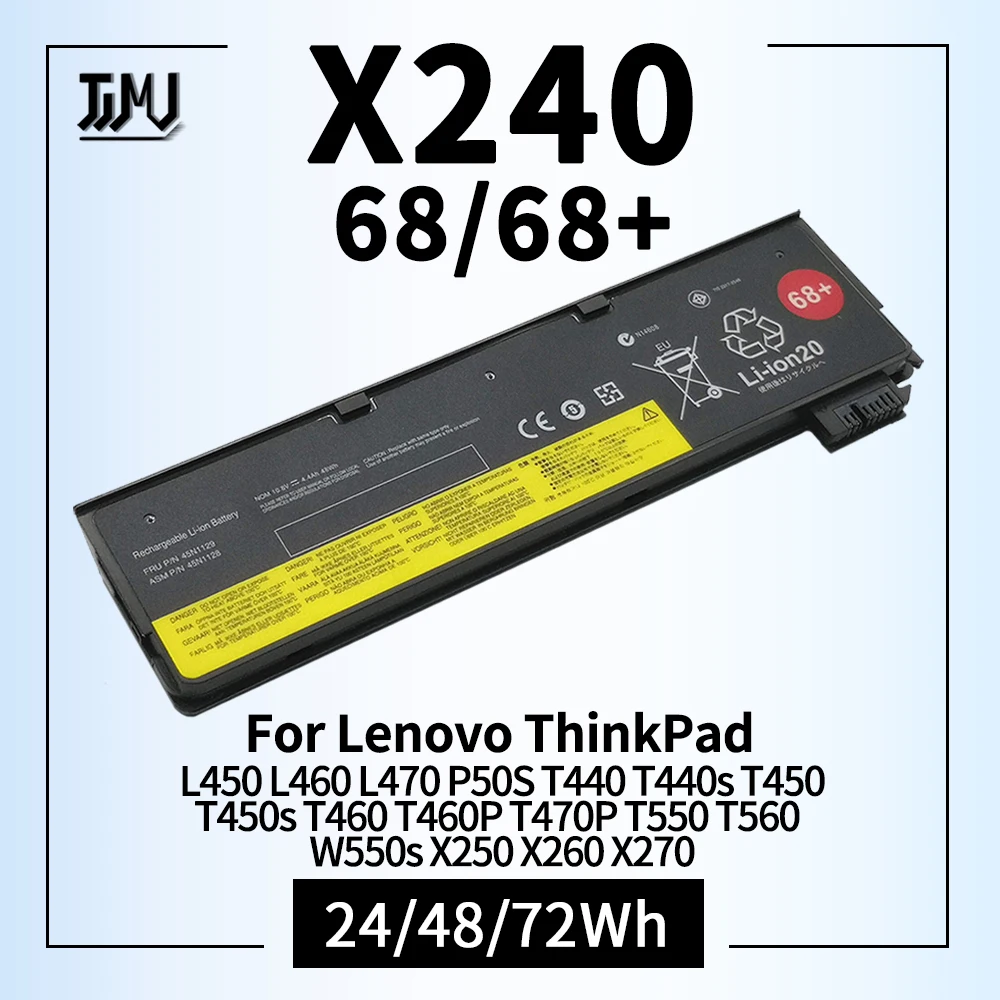 Аккумулятор X240 для ноутбука Lenovo ThinkPad L450 L460 L470 P50S T440s T450 T460 T470P T550 T560 W550s X260 X270 45N1125 45N1128 68 +