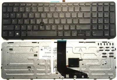 Фото Новая клавиатура для ноутбука US Keyboard ZBOOK 15 17 G1 G2 PK130TK1A00 SK7123BL с подсветкой и трекпойнтом №1