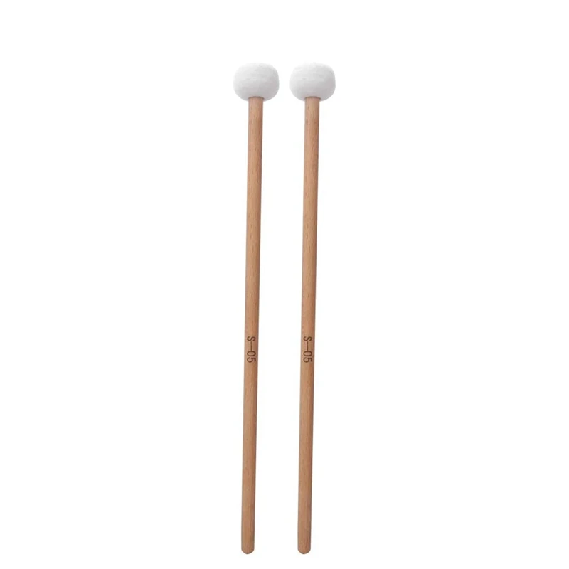 

2 Drumsticks White Felt Drumsticks Percussion Mallets Hammer Kit For Timpani Snare Drum Instrument Accessories