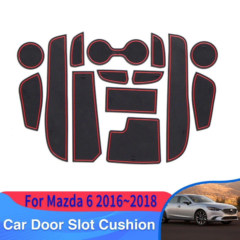 

Car Door Groove Mat For Mazda 6 Facelift GL GJ MK3 Atenza 2016~2018 Dirt-proof Pads Rubber Styling Slot Hole Pad Car Accessories
