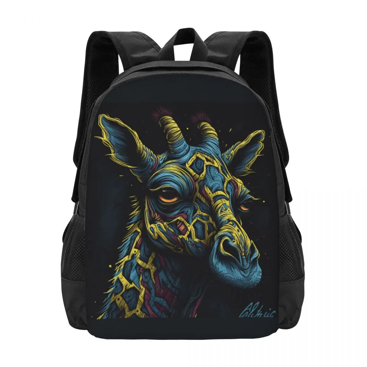 

Giraffe Backpack Zombie Portraits Hyper-Detailed Travel Backpacks Girl Design Pattern High School Bags Funny Rucksack