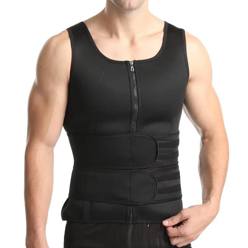 

Sauna Vest Men’s Body Slimming Vest Comfortable Sauna Workout Zipper Suit Waist Trainer For Men Gym Workout Sports