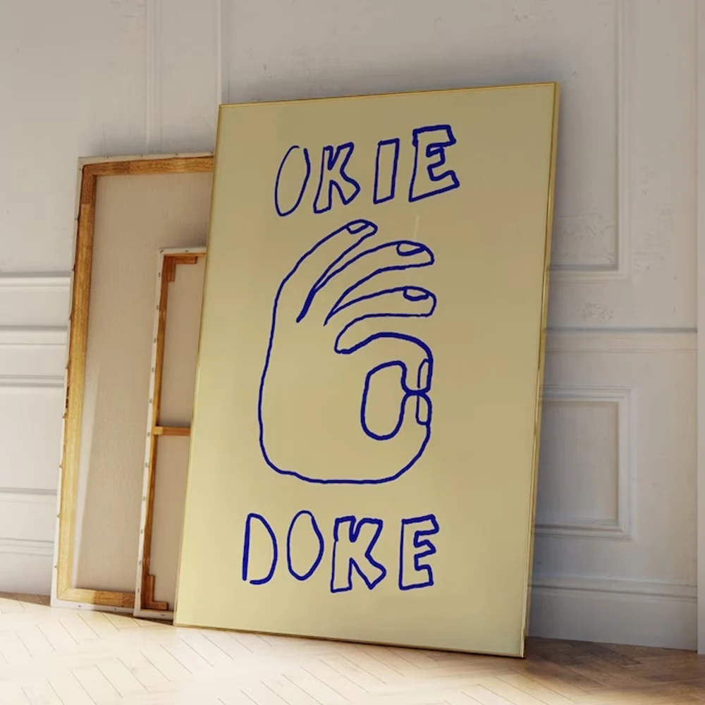 Современные Синие Типографические Цитаты Настенное Искусство Середины Века