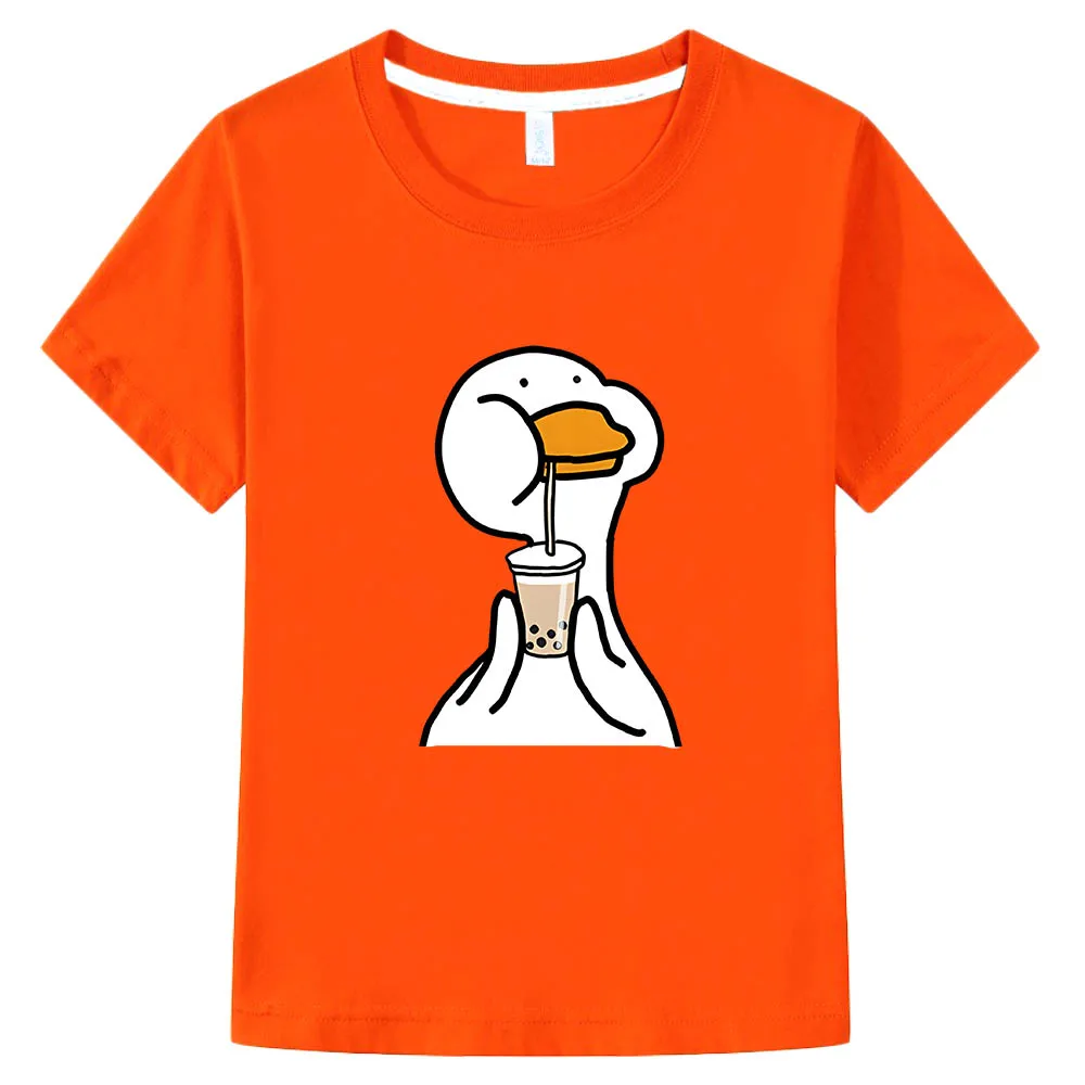 

Duck Oversized Cute Anime T-shirts High Street Manga Tshirt 100% Cotton Fashion Aesthetic Tee-shirt Graphic Boys/girls T-shirt