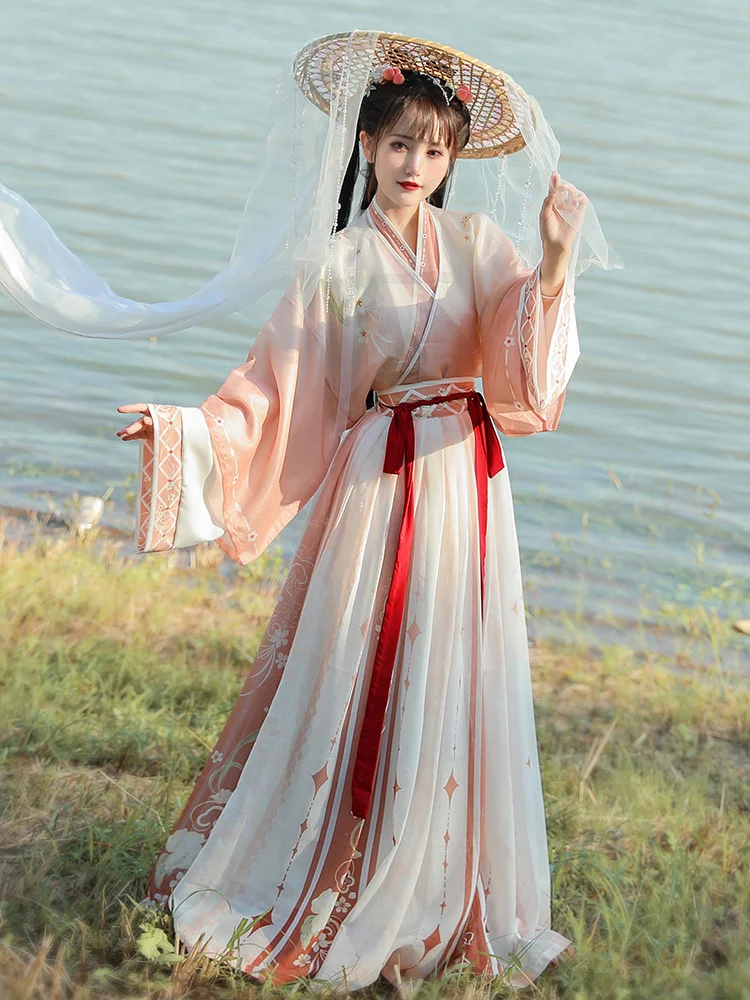 

2022 Traditional Women Flower Hanfu Dress Ancient Chinese Costume Beautiful Dance Hanfu Originale Princess Tang Dynasty Robe