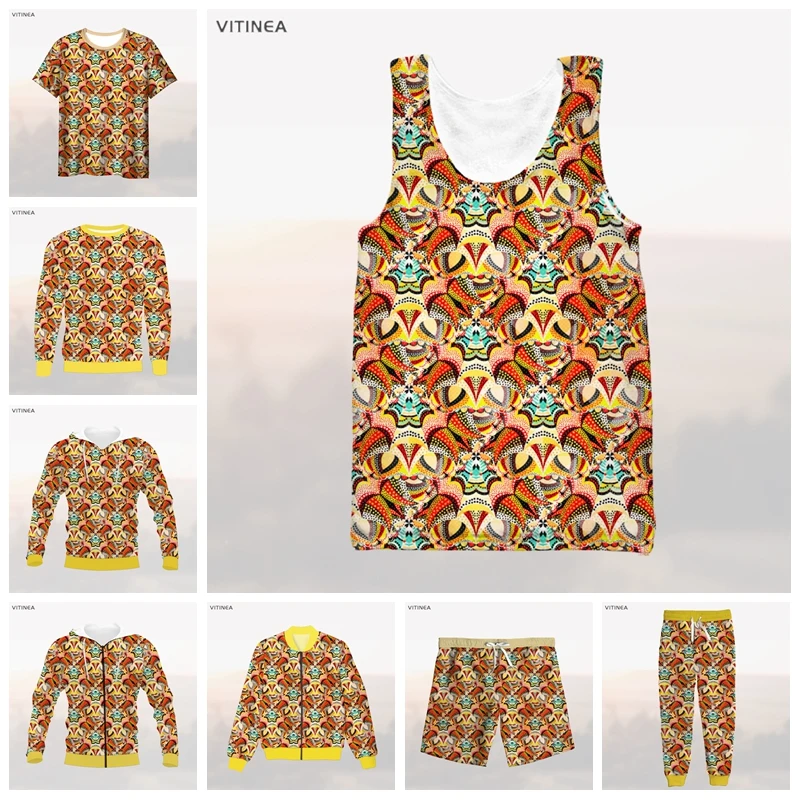 

vitinea New 3D Full Print aboriginal T-shirt/Sweatshirt/Zip Hoodies/Thin Jacket/Pants Four Seasons Casual A02