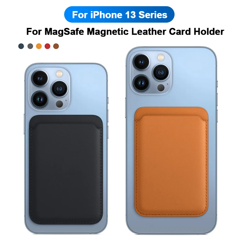 

Original Magnetic Card Holder For APPLE iPhone 12 13 Pro Max mini Wireless Charging Magnetic iron ring Wallet Cover Accessories