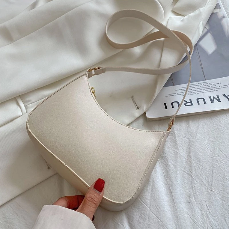 

2022 New PU Leather Retro Solid Color Women's Fashion Shopping Bag Handbags Shoulder Underarm Bag Casual Women Handbags Tote Bag