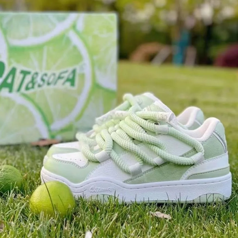 2023 Women's Chunky Sneakers Thick Bottom Platform Chain Vulcanize  Fashion Breathable Casual Walking  for Woman Female