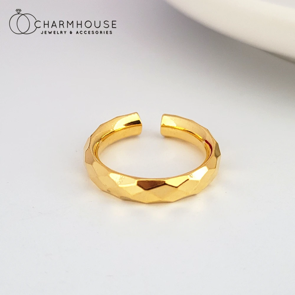 

Yellow Gold GP Finger Rings For Man Rhombus Open Ring Anillo Bague High Quality Jewelry Accessories Christmas Gifts Bijoux