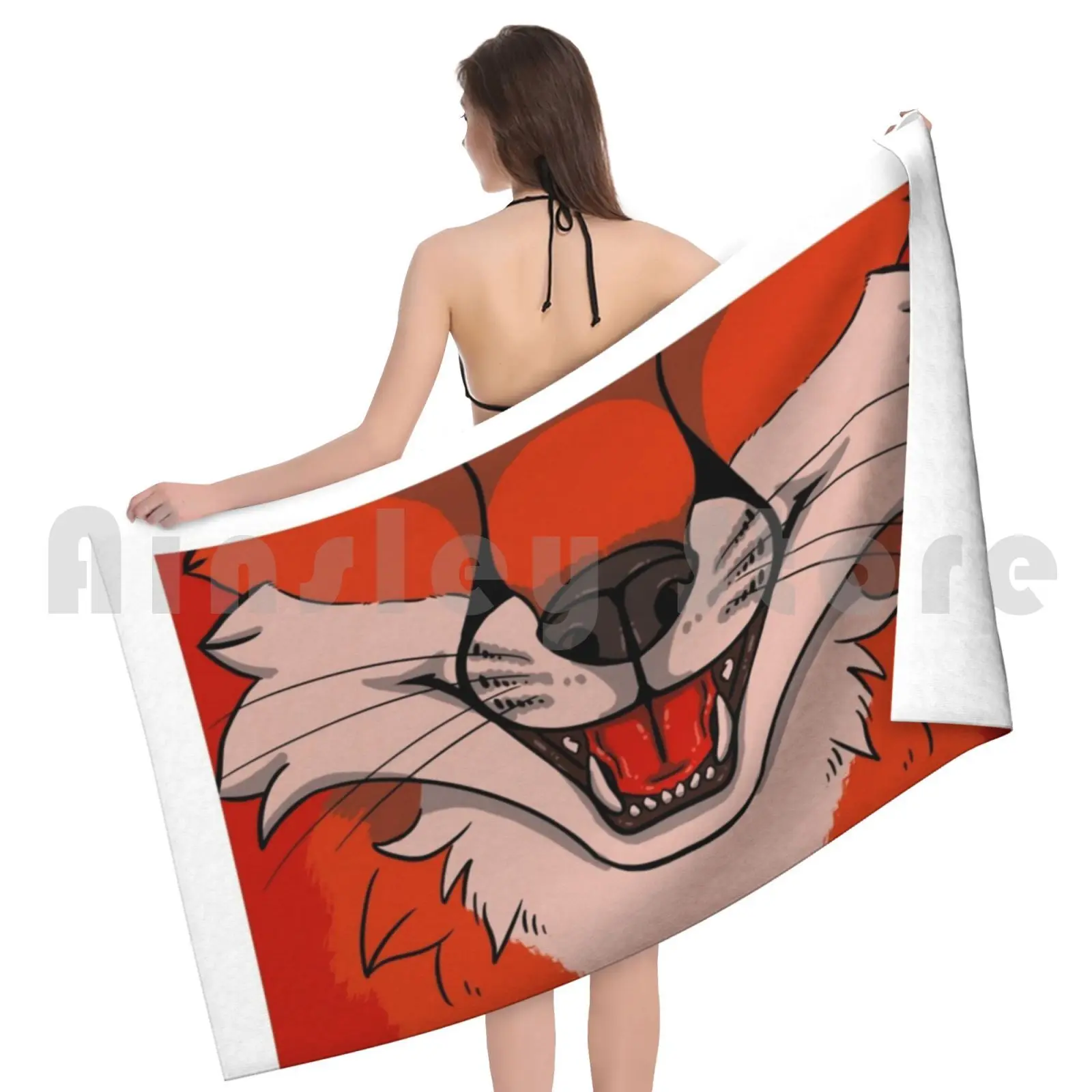 Лисий Мау индивидуальное полотенце банное пушистый мех костюм мордочка |