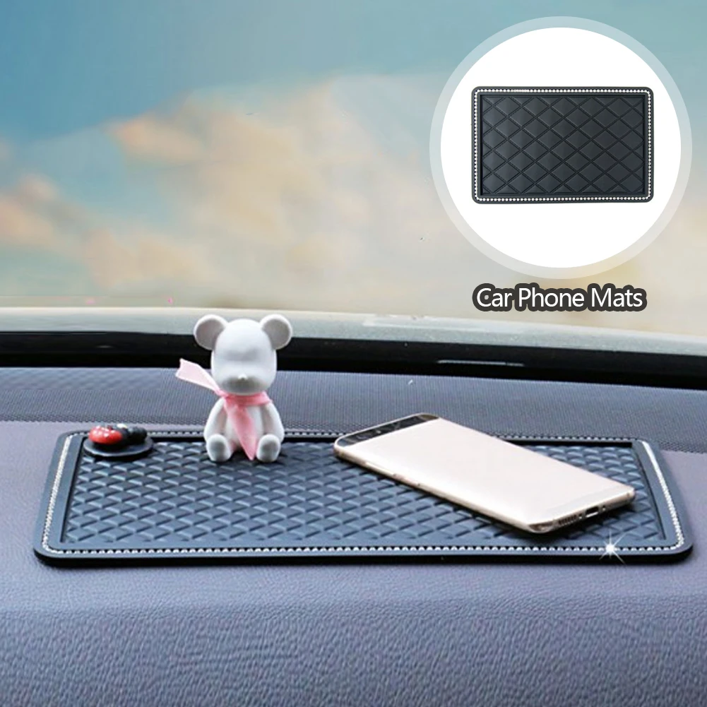 

Anti-slip Mat for Phone In Car Dashboard Rhinesto Non-slip Mat Slip-resistant Gadget Sticky Mat Panel Auto Mat Fixate Car Stuff