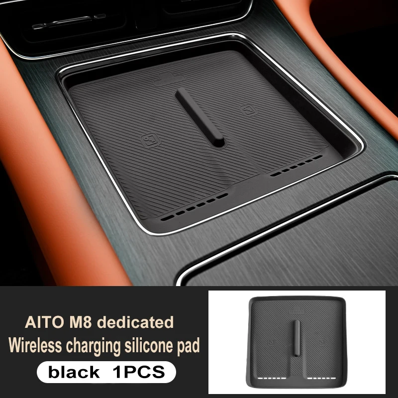 

Для AITO M8 2025 2026 2027 Центральный блок управления Силиконовая подкладка Ящик для хранения Автомобильная беспроводная зарядка Защита Противоскользящие аксессуары