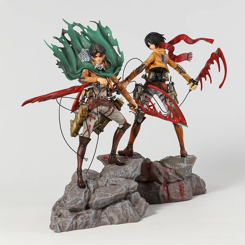 

Attack on Titan Mikasa Levi Ackerman Battle Damage Ver PVC Figure Model Toy Colletible Statue