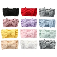 cute hollow elastic bow headband for baby girls wide bowknot baby hairband for newborn headwear soft nylon baby hair accessories