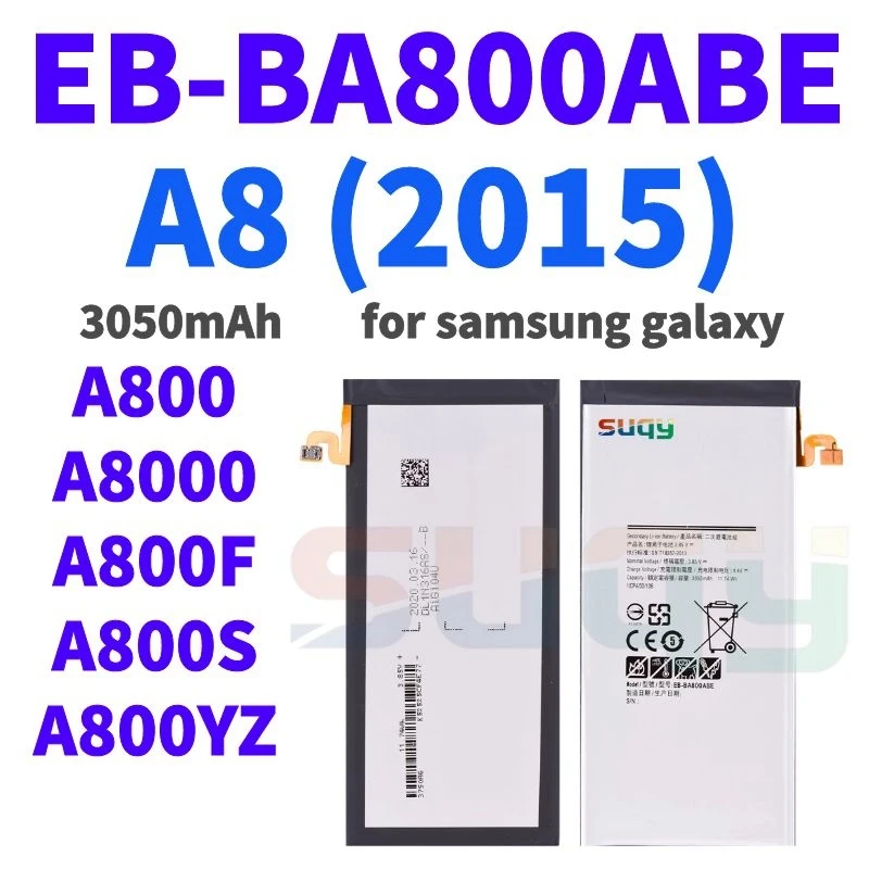 

3050mAh EB-BA800ABE Replacement Battery for Samsung Galaxy A8 2015 SM-A8000 Bateria for Galaxy A800 A800F A800S A800YZ Batterie