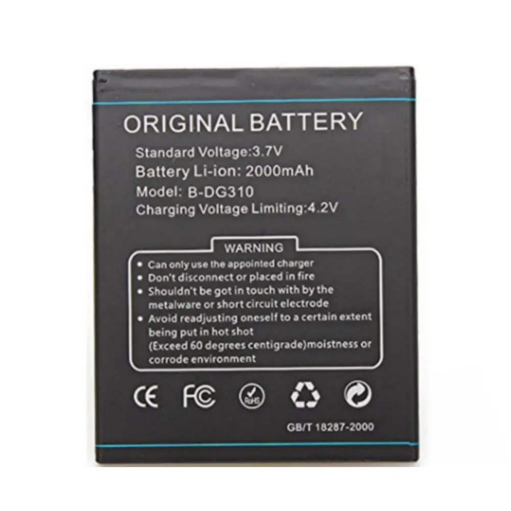 Высококачественная запасная батарея, аутентичная 2000mAh B-DG310 BDG310 батарея для смартфона Doogee DG310