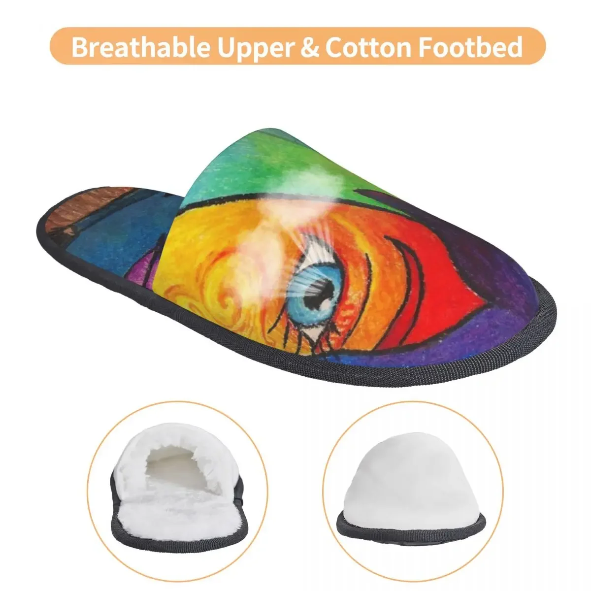 Женские домашние тапочки с принтом Пабло Пикассо на заказ теплые пушистые из