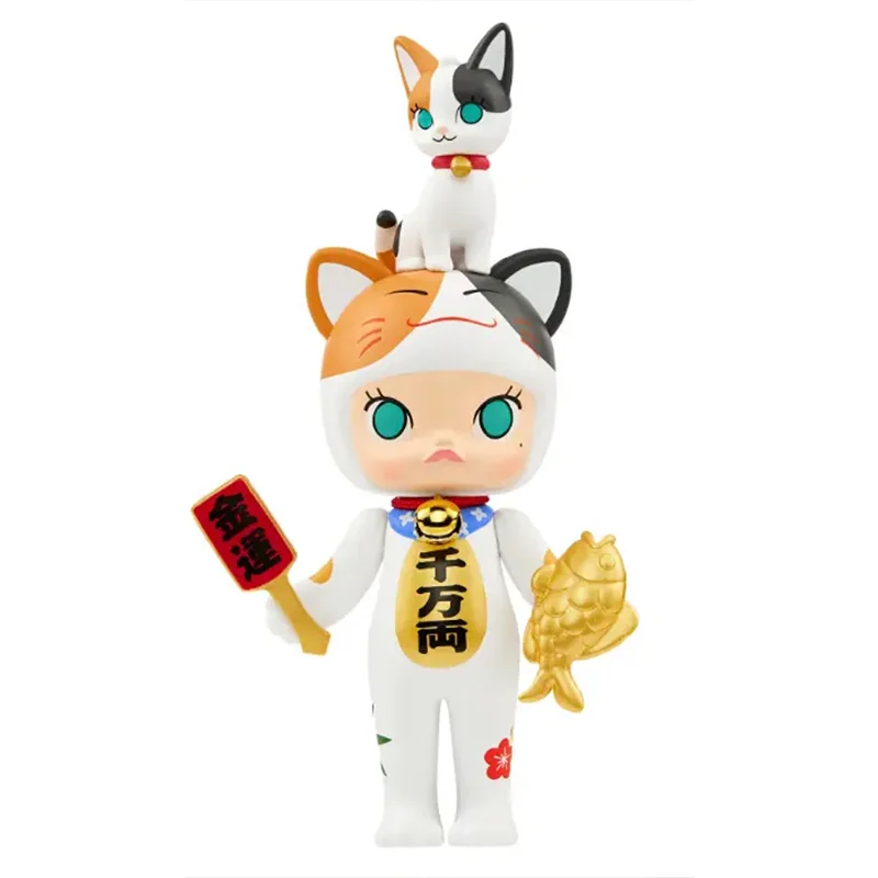 

Popmart Molly Lucky Cat Elevator Kawaii Action Anime Mystery Figure Toys and Hobbies Cute Collection Models Kids Christmas Gifts